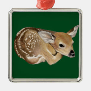 Spring Fawn Metal Ornament