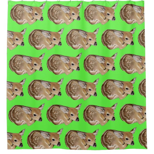 Spring Fawn Shower Curtain (Front)