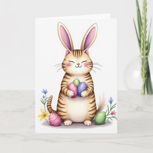 Spring Feline Friend Holiday Card (Front)