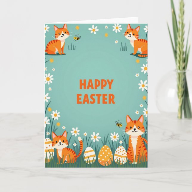 Spring Felines Fun Day Card (Front)