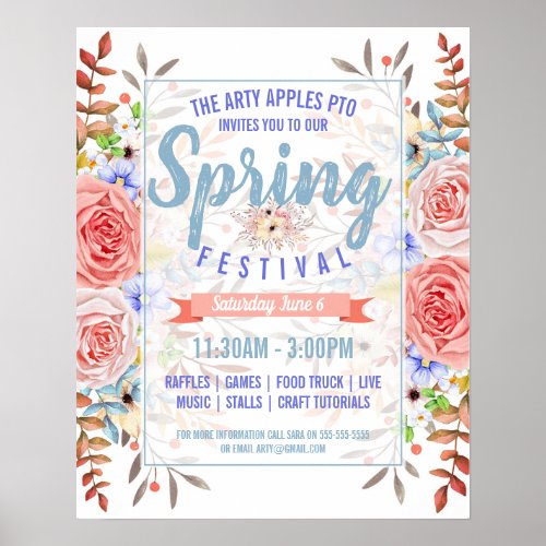 Spring festival Fling Flyer Spring Break poster
