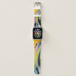 Spring Festival. Multicolored texture painting. Ab Apple Watch Band