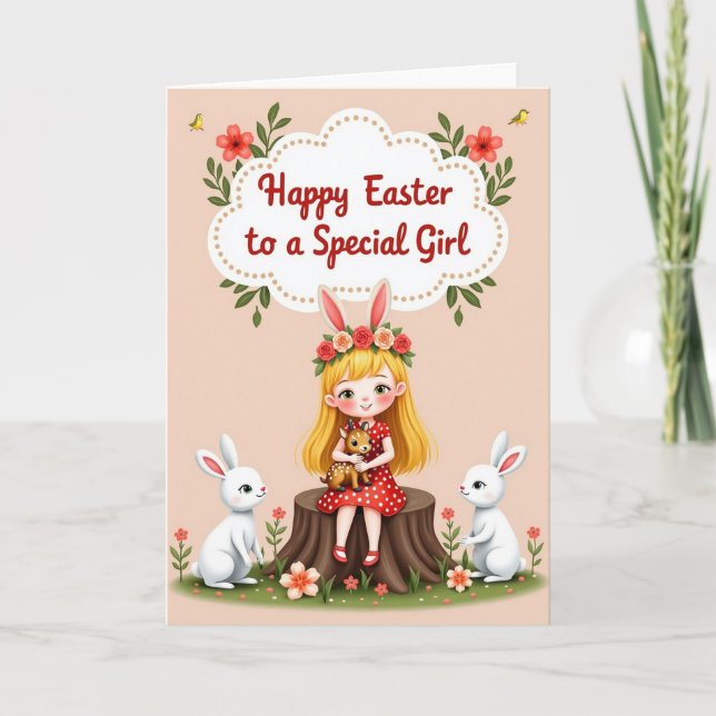 Spring Festival Sweet Girl Card (Front)