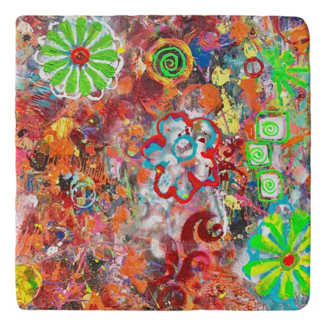 Spring Fever Marble Trivet (Front)