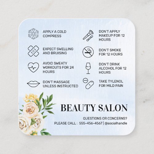 Spring Filler Aftercare Business Card