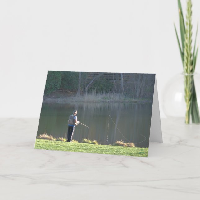 Spring Fishing at the Pond Card (Front)
