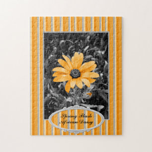 Spring Flash African Daisy Photograph Custom Jigsaw Puzzle