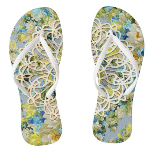 Spring fling flowery flip flops