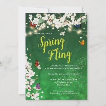 Spring Fling Garden Party Celebration Invitation by starstreamdesign at Zazzle
