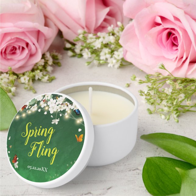 Spring Fling Garden Party Celebration Mini Candle Favors (Insitu (Wedding))
