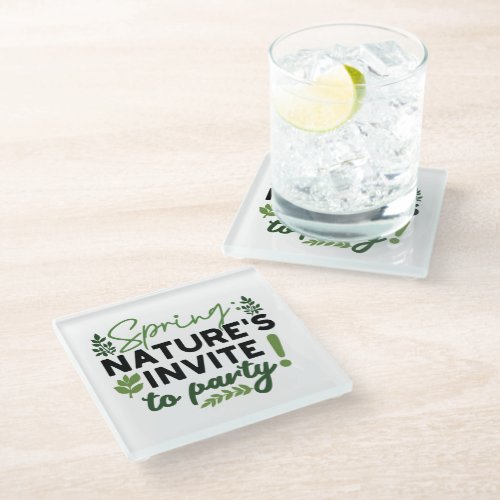 Spring Fling Party _ Natures Celebration Call Glass Coaster