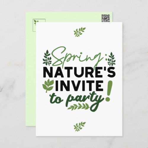 Spring Fling Party _ Natures Celebration Call Postcard