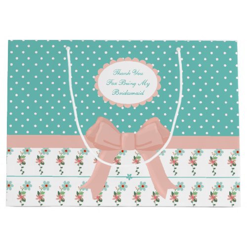 Spring Floral and Polka Dot Large Gift Bag