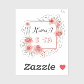 Spring Floral Anniversary | Elegant Modern Wedding Sticker
