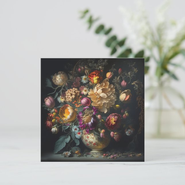 Spring Floral Arrangement Wedding Invitation (Standing Front)