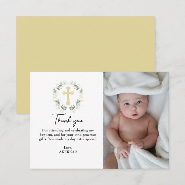 Spring Floral Arrangements photo Thank You Card (Front/Back)