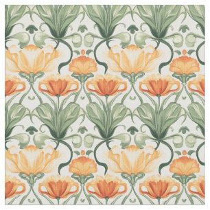 Spring Floral Art Nouveau Fabric