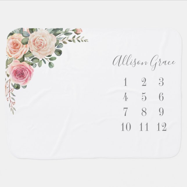 Spring Floral Baby Blanket (Horizontal)