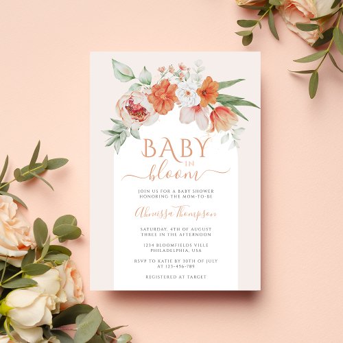 Spring Floral Baby in Bloom Wildflower Baby Shower Invitation