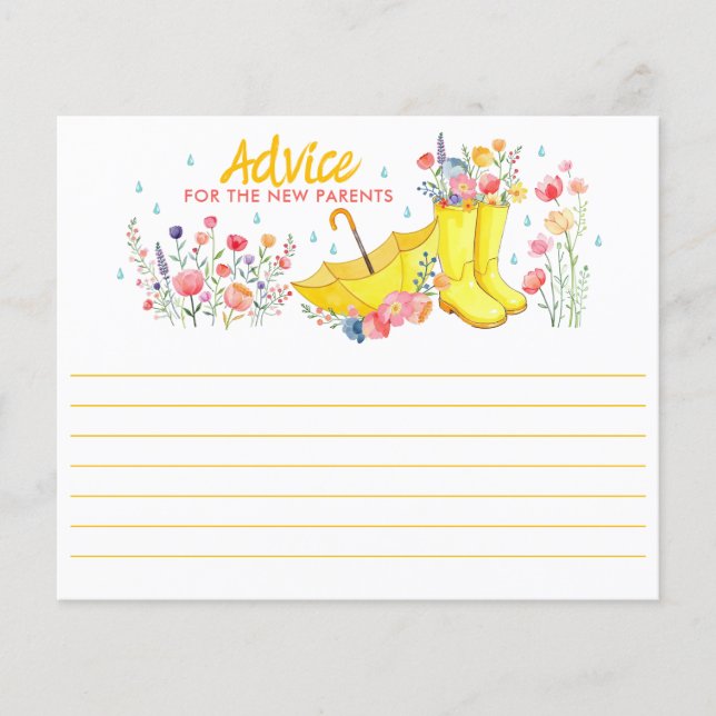 Spring Floral Baby Shower Advice Cards – April Sho (Front)