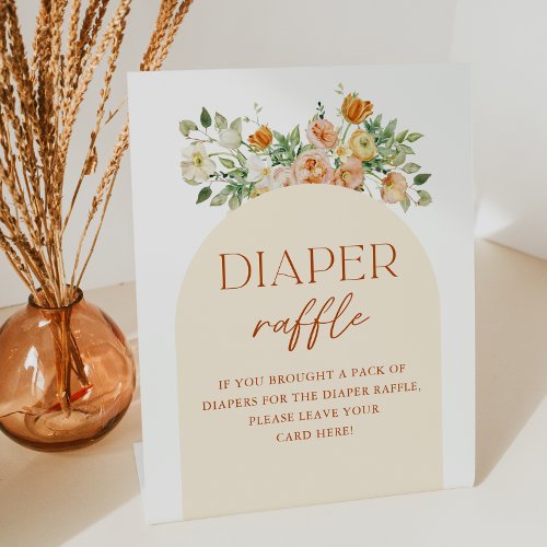 Spring Floral Baby Shower Diaper Raffle Sign