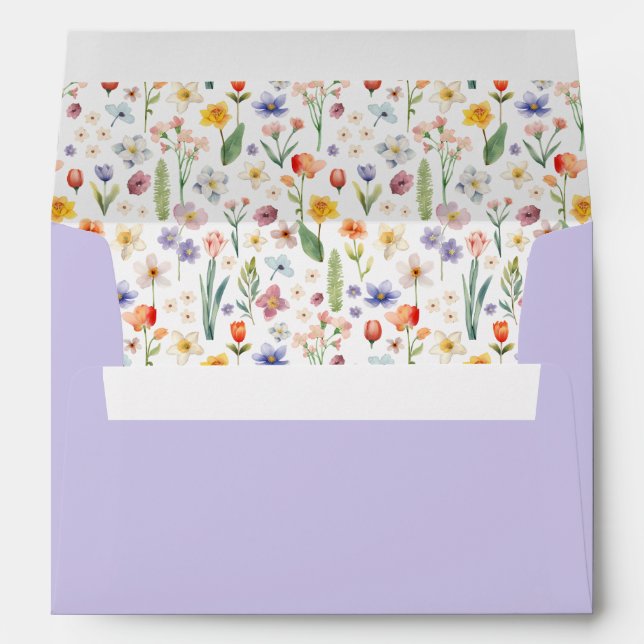 Spring Floral Baby Shower Envelope – Lavender (Back (Bottom))