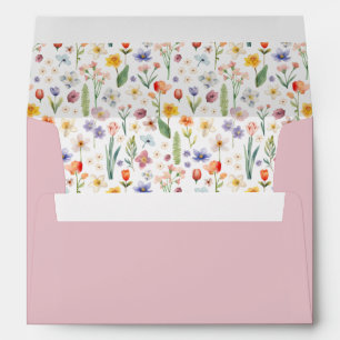 Spring Floral Baby Shower Envelope Pink Wildflower