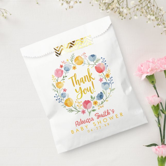 Spring Floral Baby Shower Favor Bag – April Shower (Sealed)