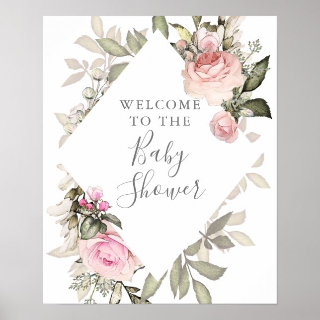 Spring Floral Baby Shower Sign (Front)