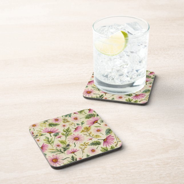 Spring Floral  Beverage Coaster (Right Side)