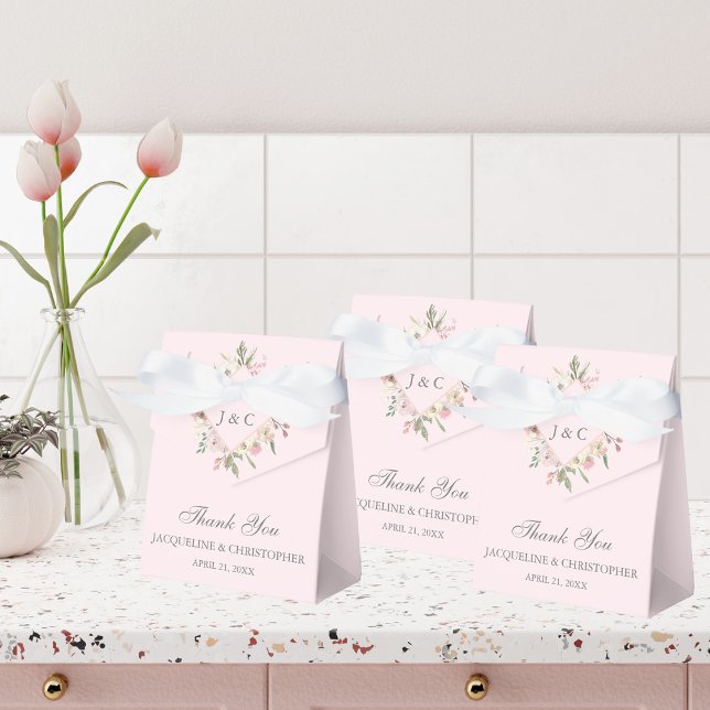 Spring Floral Blush Peony Wedding Favor Boxes (Creator Uploaded)