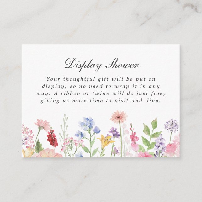Spring Floral Border Display Shower Enclosure Card (Front)