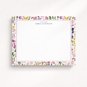 Spring Floral Border Note Card