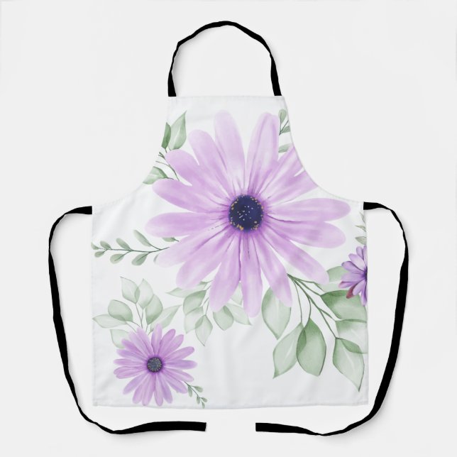 Spring Floral Botanical Pattern Colorful Apron (Front)