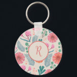Spring Floral Botanical Pattern Colorful Keychain<br><div class="desc">Carry a touch of springtime with you wherever you go with this beautiful keychain featuring a colorful floral botanical pattern. The vibrant colors and intricate details of the pattern make this keychain a standout accessory for your keys or as a decorative accessory for your bag. Upgrade your style with this...</div>