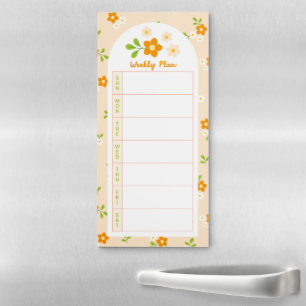 Spring Floral Bouquets Sunday Weekly Planner Magnetic Notepad