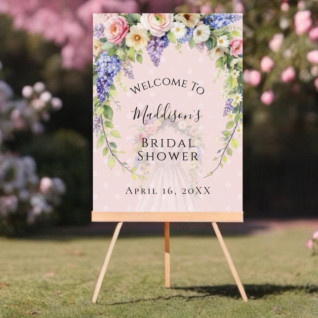 Spring Floral Bridal Shower  Foam Board (Celebrate the bride-to-be with this elegant spring floral bridal shower design. )
