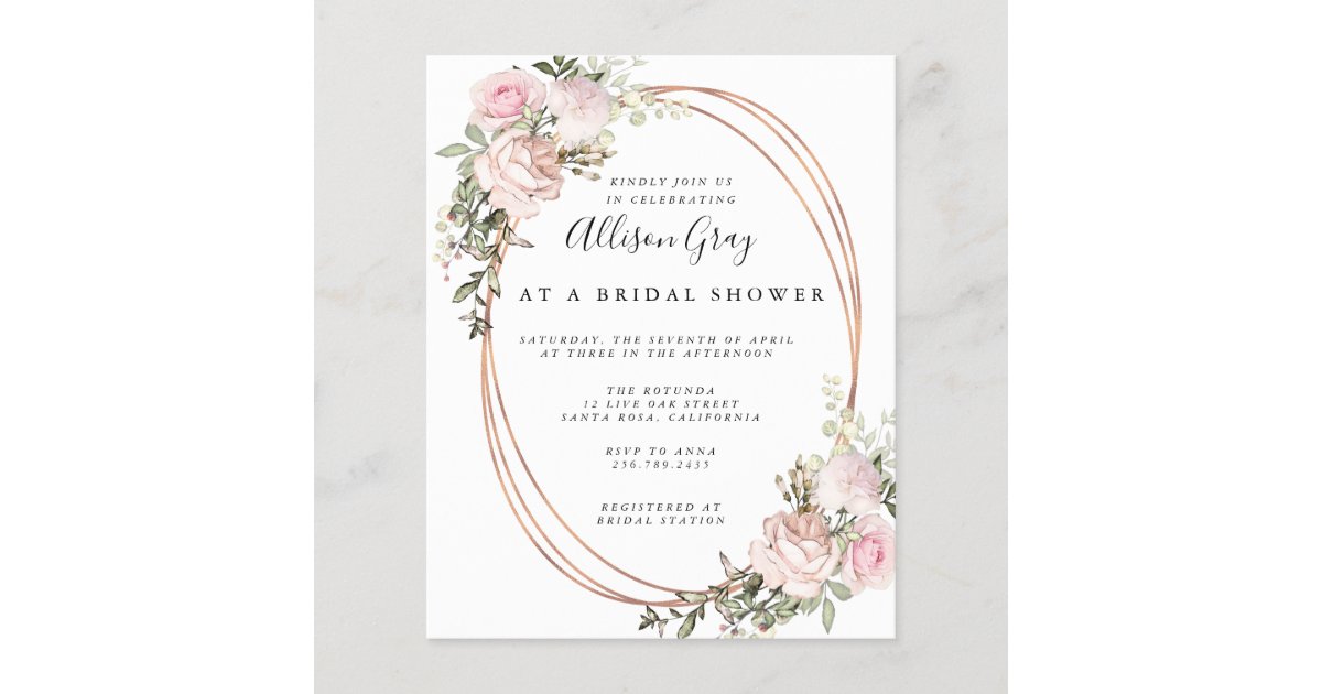 Spring Floral Bridal Shower Invitation Zazzle