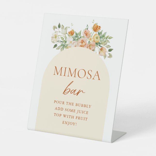 Spring Floral Bridal Shower Mimosa Bar Sign (Front)
