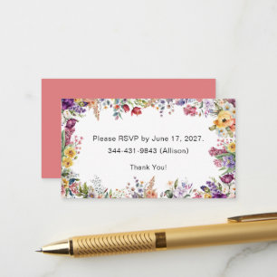 Spring Floral Bridal Shower RSVP Card