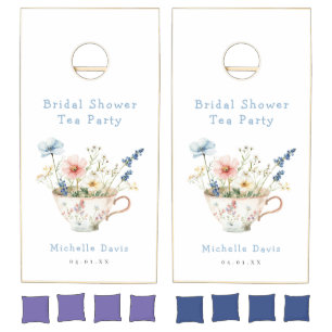 Spring Floral Bridal Shower Tea Party Cornhole Set