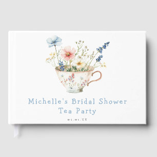 Spring Floral Bridal Shower Tea Party Guest Book