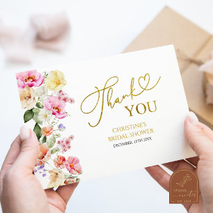 Spring Floral Bridal Shower Thank You Card