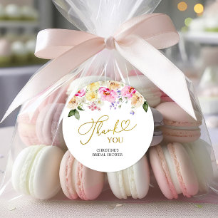 Spring Floral Bridal Shower Thank You Sticker