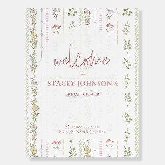 Spring Floral Bridal Shower Welcome Sign