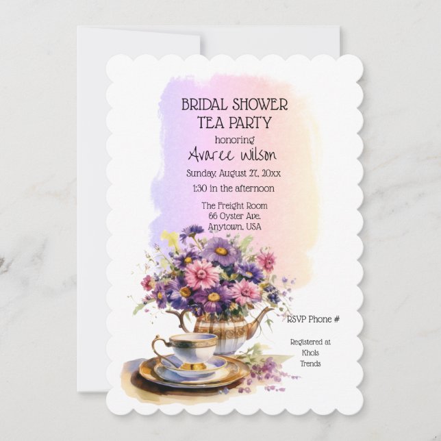 Spring Floral Bridal Tea Party Invitation (Front)