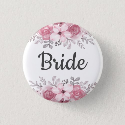 Spring Floral bride wedding  Button