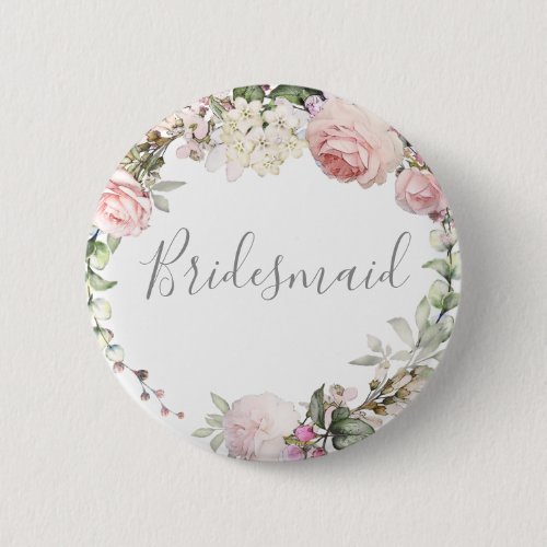 Spring Floral Bridesmaid Button