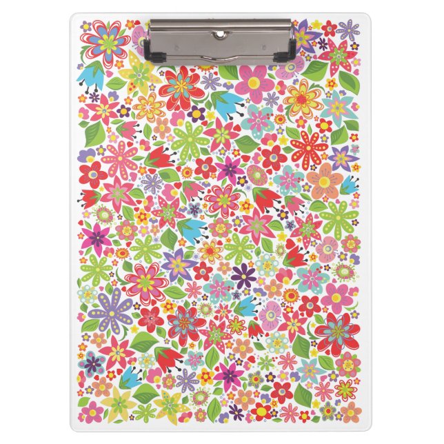 Spring Floral Bright Flower Garden Office Papers Clipboard (Front)
