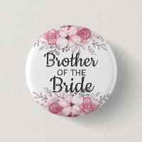 Spring Floral brother of the bride Button